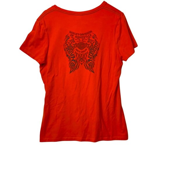 Harley-Davidson Womens V-Neck T-Shirt XL Cotton/Spandex Blend Graphic Logo - Picture 4 of 10